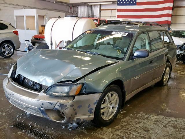 4S3BH675846613461 - 2004 SUBARU LEGACY OUT GREEN photo 2