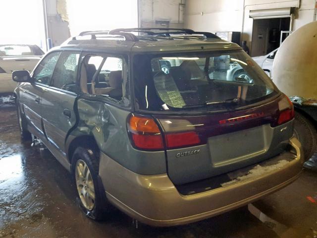 4S3BH675846613461 - 2004 SUBARU LEGACY OUT GREEN photo 3