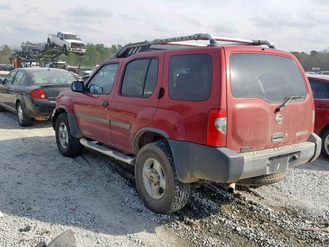 5N1ED28YX2C529601 - 2002 NISSAN XTERRA XE RED photo 3