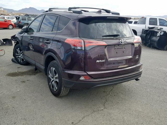 2T3BFREV7HW659037 - 2017 TOYOTA RAV4 LE MAROON photo 3