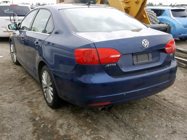 3VWLL7AJ5DM373622 - 2013 VOLKSWAGEN JETTA TDI BLUE photo 3