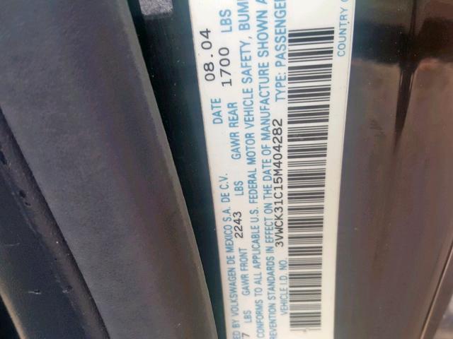 3VWCK31C15M404282 - 2005 VOLKSWAGEN NEW BEETLE შავი ფოტო 10