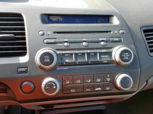 2HGFG11666H527237 - 2006 HONDA CIVIC LX SILVER photo 9