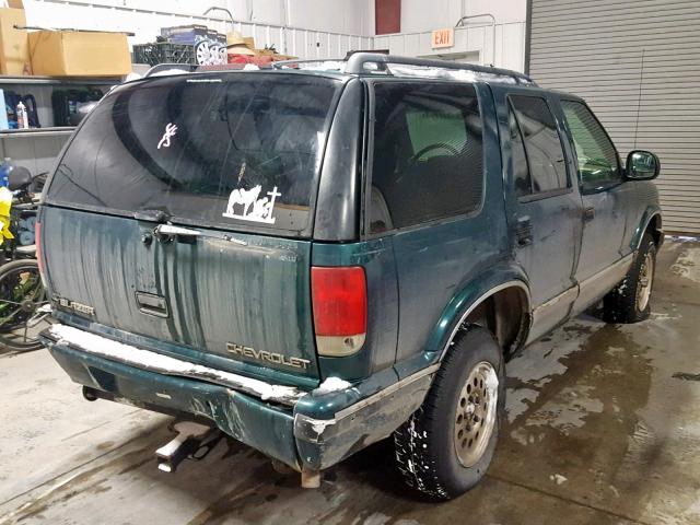 1GNDT13WXV2232218 - 1997 CHEVROLET BLAZER GREEN photo 4