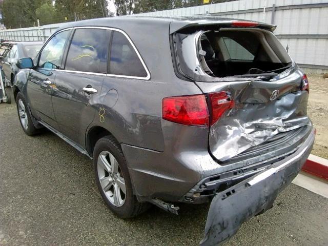 2HNYD2H20AH507609 - 2010 ACURA MDX GRAY photo 3