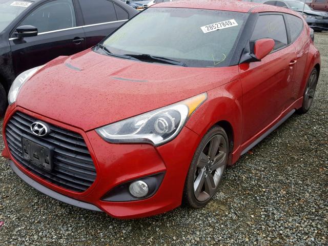 KMHTC6AE4DU160765 - 2013 HYUNDAI VELOSTER T RED photo 2