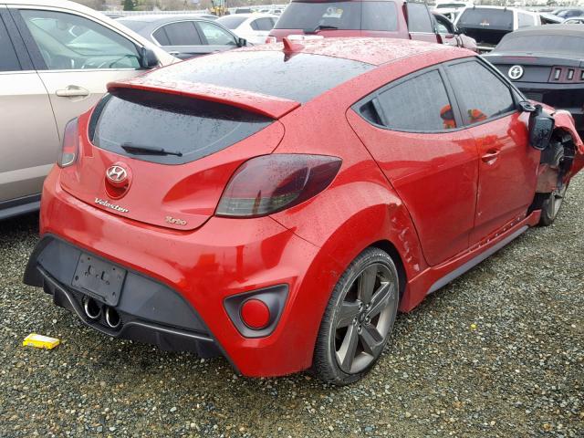 KMHTC6AE4DU160765 - 2013 HYUNDAI VELOSTER T RED photo 4