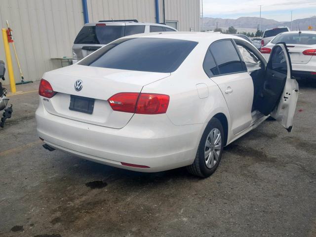 3VW2K7AJ4CM315434 - 2012 VOLKSWAGEN JETTA BASE WHITE photo 4