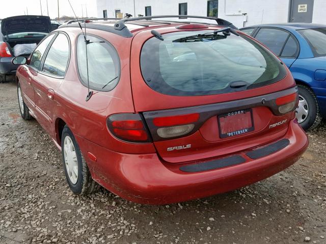 1MEFM55U3WG602736 - 1998 MERCURY SABLE LS MAROON photo 3