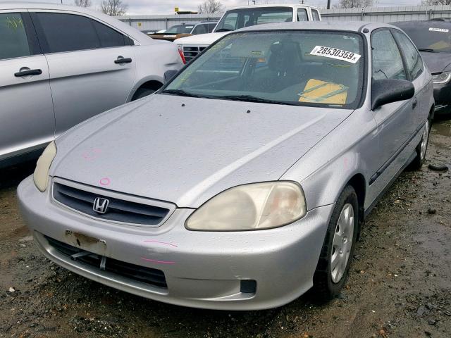 2HGEJ6443YH107944 - 2000 HONDA CIVIC DX SILVER photo 2