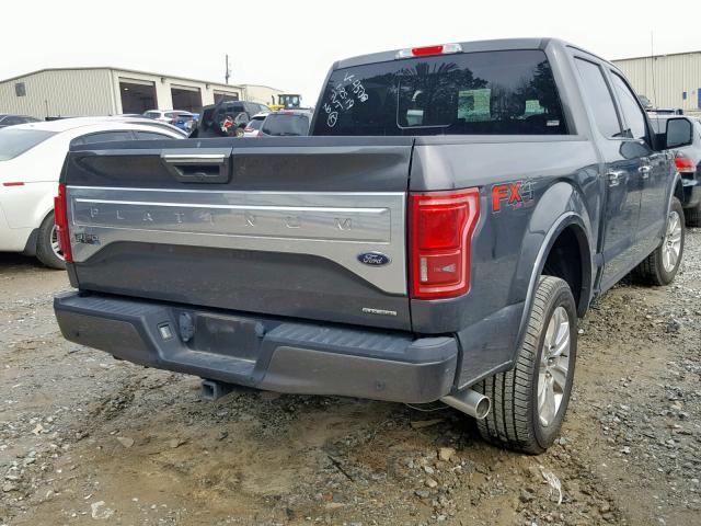 1FTEW1EFXFFC84508 - 2015 FORD F150 SUPER GRAY photo 4