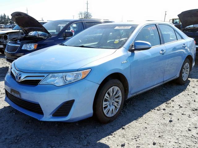 4T1BD1FK1CU051415 - 2012 TOYOTA CAMRY HYBR BLUE photo 2