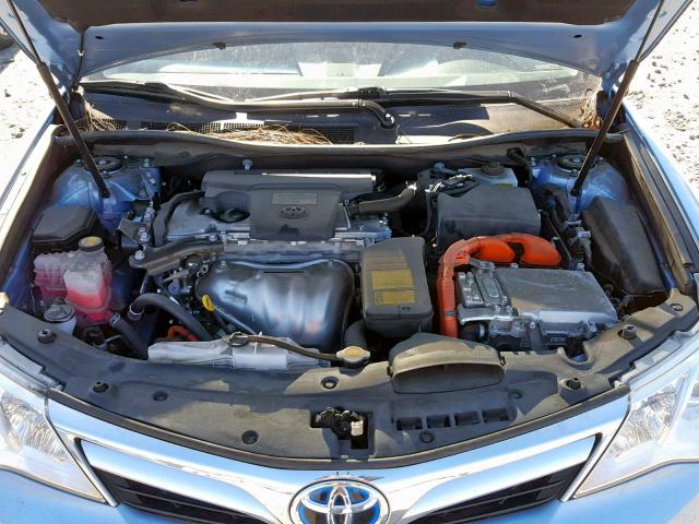 4T1BD1FK1CU051415 - 2012 TOYOTA CAMRY HYBR BLUE photo 7