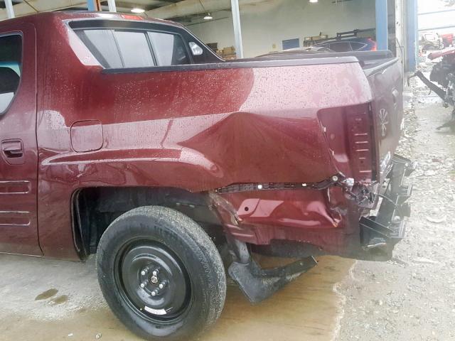 5FPYK1F56AB008149 - 2010 HONDA RIDGELINE RED photo 9