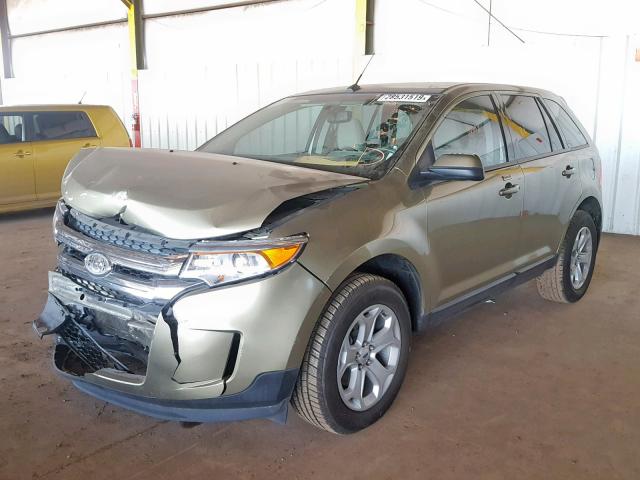 2FMDK3JC2CBA04281 - 2012 FORD EDGE SEL GREEN photo 2