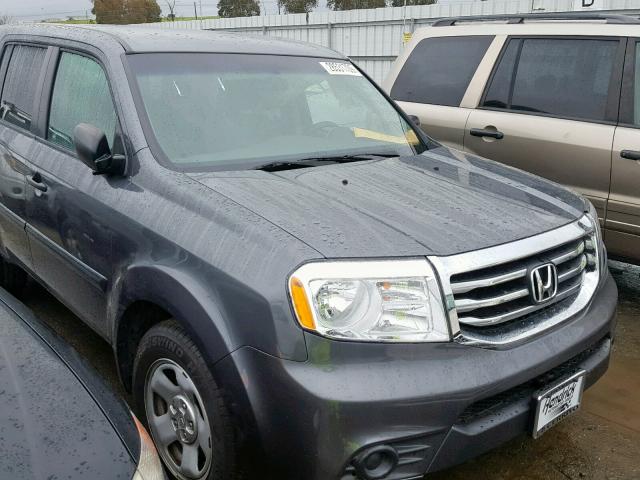 5FNYF3H28CB028739 - 2012 HONDA PILOT LX GRAY photo 1