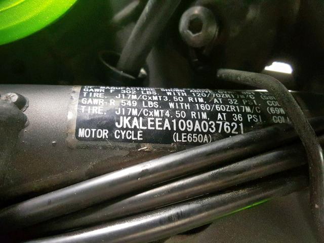 JKALEEA109A037621 - 2009 KAWASAKI LE650 A GREEN photo 20