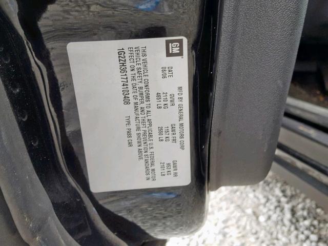 1G2ZH361774103408 - 2007 PONTIAC G6 GT BLACK photo 10