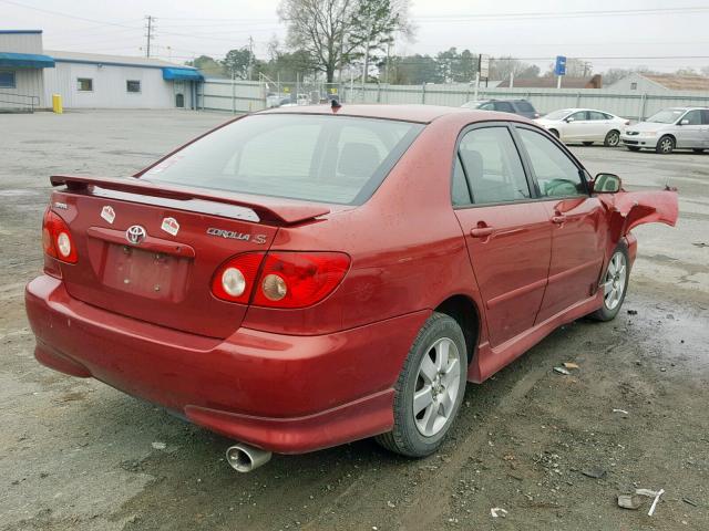 1NXBR32EX8Z986758 - 2008 TOYOTA COROLLA S RED photo 4