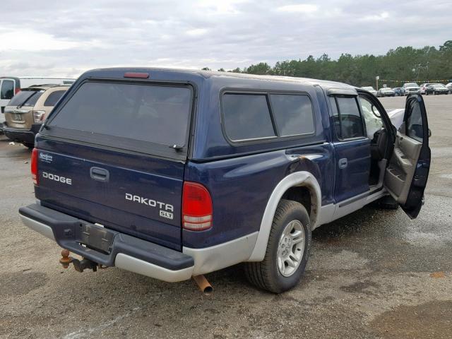 1D7HL48N74S524473 - 2004 DODGE DAKOTA QUA BLUE photo 4