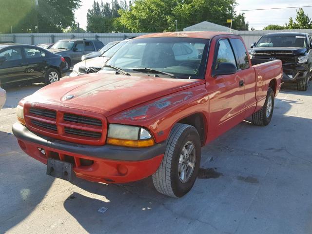 1B7GL22X51S306287 - 2001 DODGE DAKOTA RED photo 2