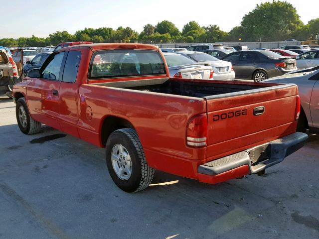 1B7GL22X51S306287 - 2001 DODGE DAKOTA RED photo 3