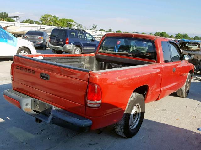 1B7GL22X51S306287 - 2001 DODGE DAKOTA RED photo 4