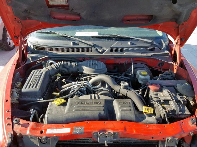 1B7GL22X51S306287 - 2001 DODGE DAKOTA RED photo 7