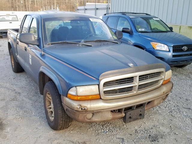 1D7HL48X93S183772 - 2003 DODGE DAKOTA QUA BLUE photo 1