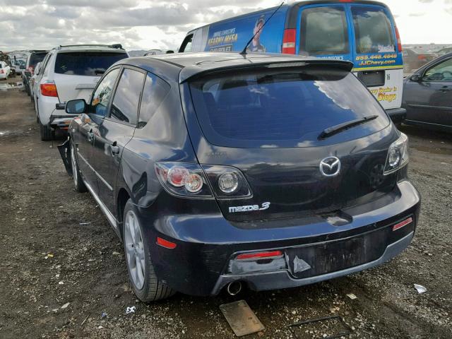 JM1BK344871605096 - 2007 MAZDA 3 HATCHBAC BLACK photo 3