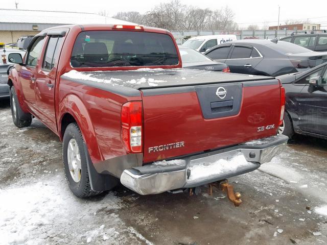 1N6AD07WX7C461781 - 2007 NISSAN FRONTIER C RED photo 3