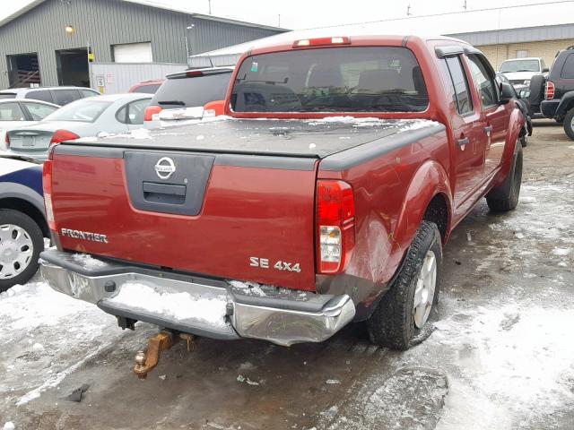 1N6AD07WX7C461781 - 2007 NISSAN FRONTIER C RED photo 4