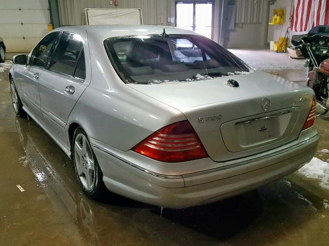 WDBNG84J14A386462 - 2004 MERCEDES-BENZ S 500 4MAT SILVER photo 3