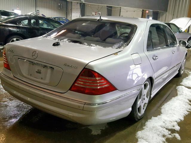 WDBNG84J14A386462 - 2004 MERCEDES-BENZ S 500 4MAT SILVER photo 4