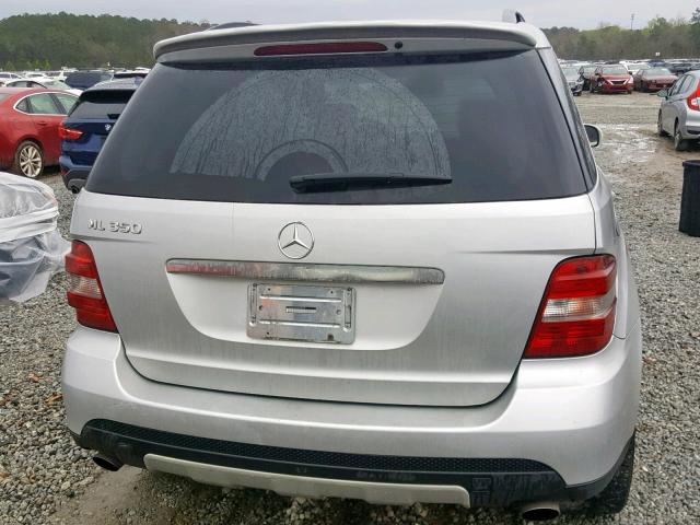 4JGBB86E36A018088 - 2006 MERCEDES-BENZ ML 350 SILVER photo 9