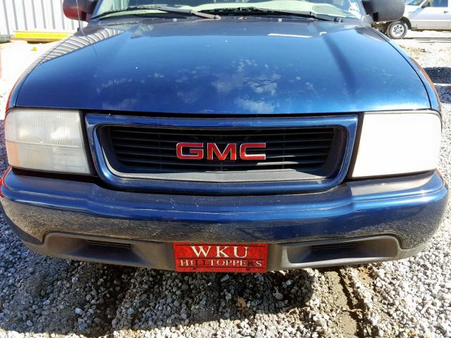 1GTCS19W618197943 - 2001 GMC SONOMA BLUE photo 9