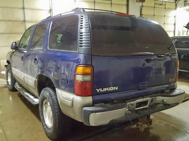 1GKEK13T6YJ107561 - 2000 GMC YUKON BLUE photo 3