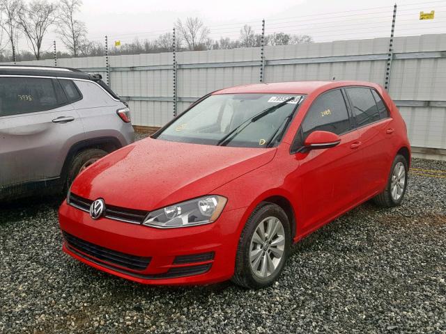 3VW2A7AU0FM085330 - 2015 VOLKSWAGEN GOLF TDI RED photo 2