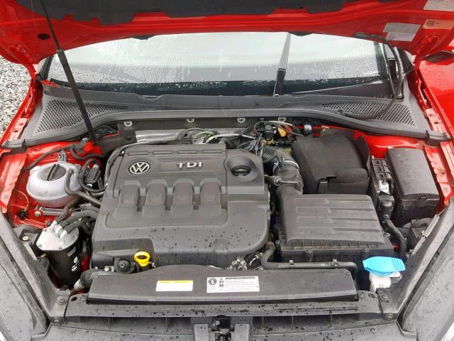 3VW2A7AU0FM085330 - 2015 VOLKSWAGEN GOLF TDI RED photo 7