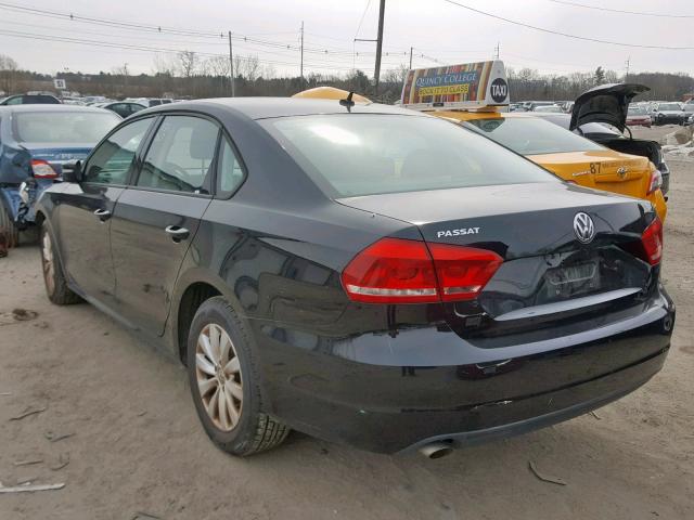 1VWAP7A38DC128070 - 2013 VOLKSWAGEN PASSAT S BLACK photo 3