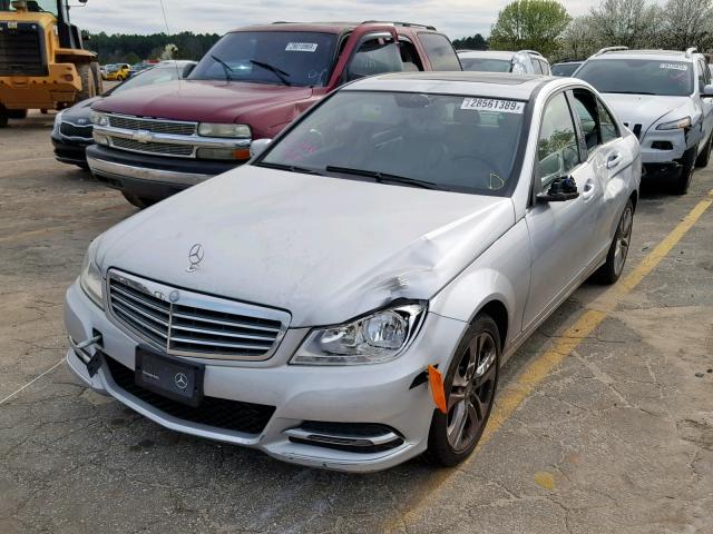 WDDGF4HB4DG093246 - 2013 MERCEDES-BENZ C 250 SILVER photo 2