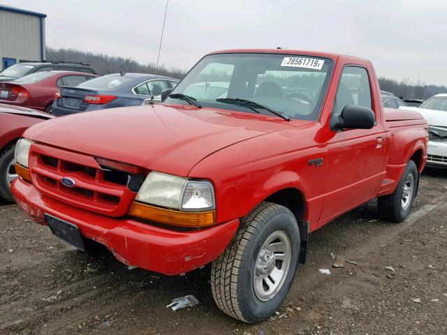 1FTYR10C2XPB34907 - 1999 FORD RANGER RED photo 2