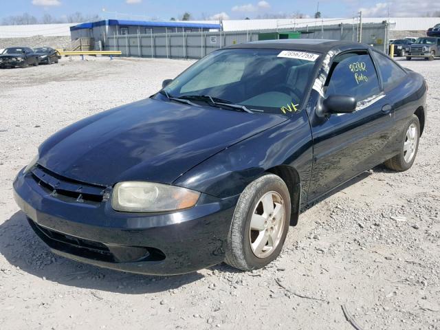 1G1JF12F437165998 - 2003 CHEVROLET CAVALIER L BLACK photo 2