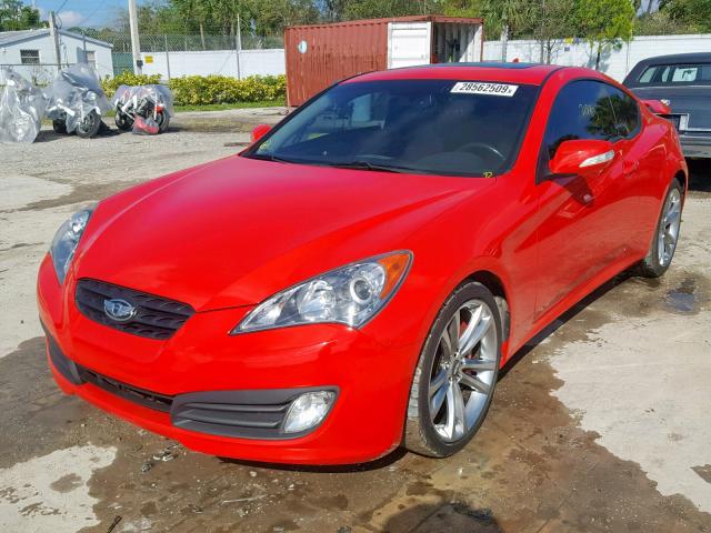 KMHHU6KHXBU045712 - 2011 HYUNDAI GENESIS CO RED photo 2