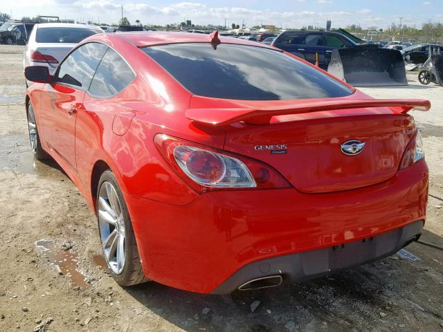 KMHHU6KHXBU045712 - 2011 HYUNDAI GENESIS CO RED photo 3