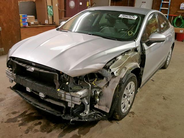 3FA6P0G74ER394673 - 2014 FORD FUSION S GRAY photo 2