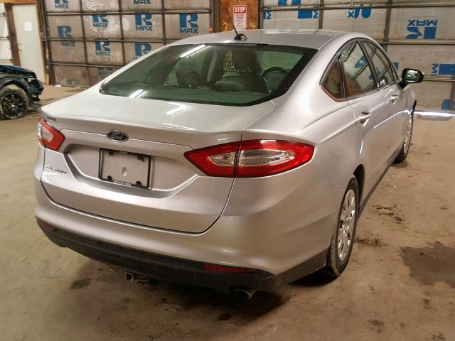 3FA6P0G74ER394673 - 2014 FORD FUSION S GRAY photo 4