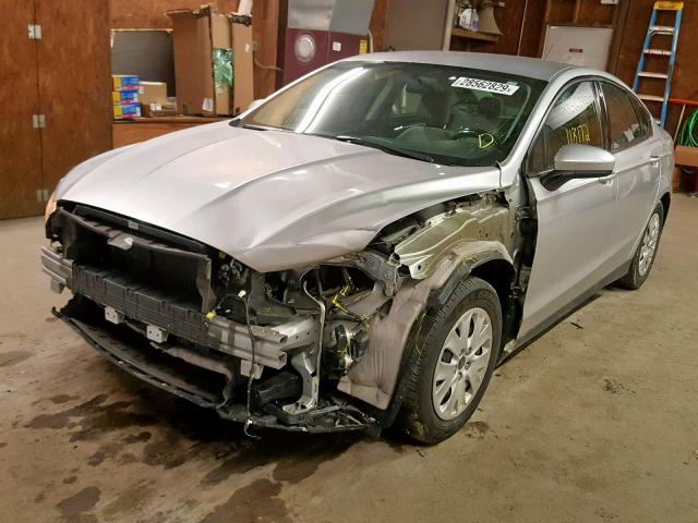 3FA6P0G74ER394673 - 2014 FORD FUSION S GRAY photo 9