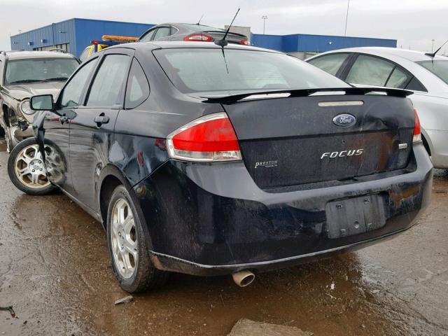 1FAHP36N69W155168 - 2009 FORD FOCUS SES BLACK photo 3