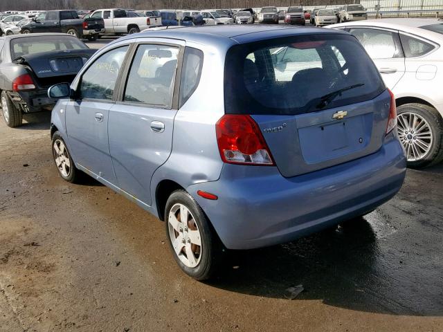 KL1TD66647B737305 - 2007 CHEVROLET AVEO BASE ლურჯი ფოტო 3